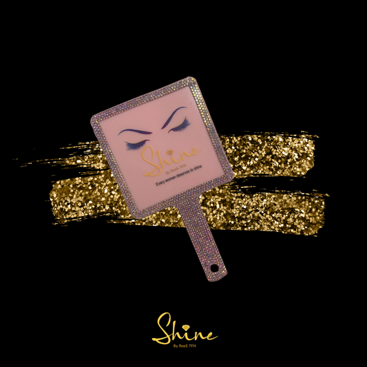 SHINE By RozS.TFH | Pink Bling Handheld Mirror